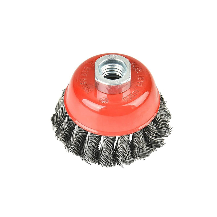 Force pro75/100mm M10 Nut Twist Knot Steel Cup Wire Brush For 4" (100mm) Grinder