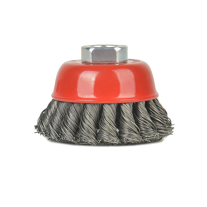 Force pro75/100mm M10 Nut Twist Knot Steel Cup Wire Brush For 4" (100mm) Grinder