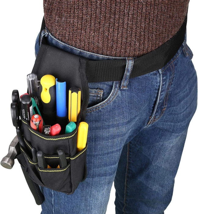 Electrician Tool Bag Waist Pocket Maintenance Pouch Belt Storage Canvas Holder - FISHER DISCOUNT