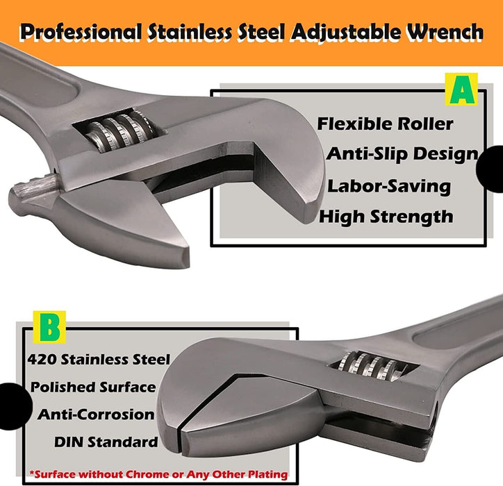 Shifter spanner Adjustable Wrench shifting spanner 2 5 6 8 10 12 15 18 24 inches