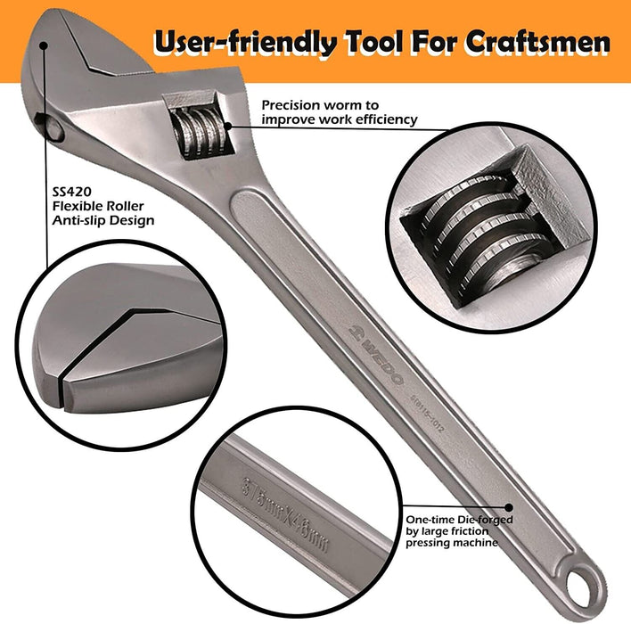 Shifter spanner Adjustable Wrench shifting spanner 2 5 6 8 10 12 15 18 24 inches