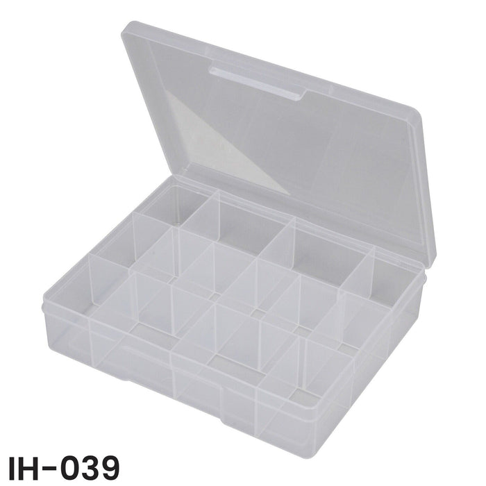 FISCHER 27CM X 19CM X 4CM 8 fixed COMPARTMENT CLEAR XLARGE STORAGE BOX