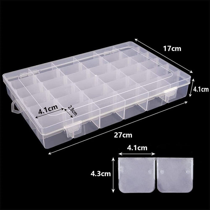 FISCHER 27CM X 19CM X 4CM 8 fixed COMPARTMENT CLEAR XLARGE STORAGE BOX