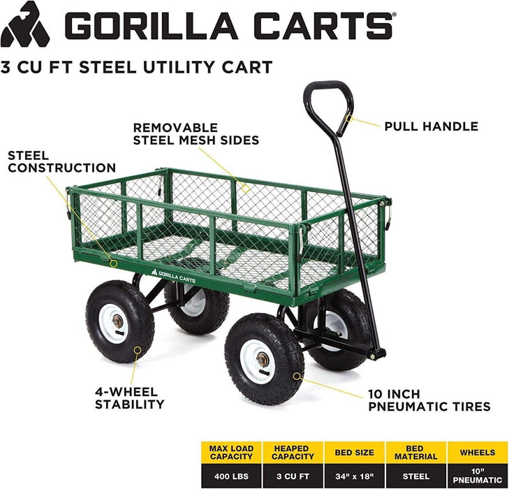 New GARDEN TROLLEY OUTDOOR CART TRAILER Wagon Wheelbarrow Dump Pull Yard