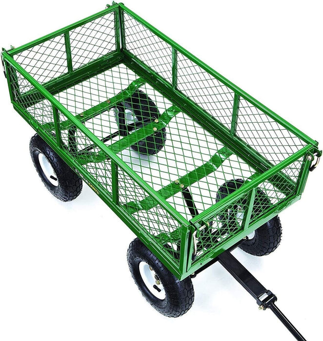 New GARDEN TROLLEY OUTDOOR CART TRAILER Wagon Wheelbarrow Dump Pull Yard