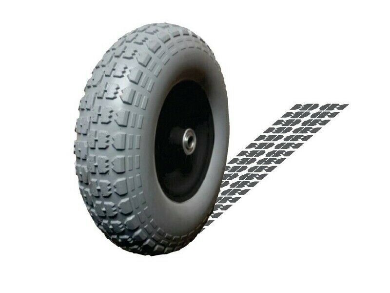 10" Grey Hand Trolley Wheel Tyre Rim  Puncture Proof No Marking No Flat 16/19mm