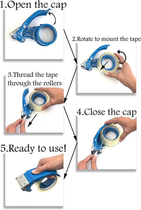 Prosun Metal Tape Dispenser 2✖️50mm Roll Sticky Packaging Dispenser Low Noise