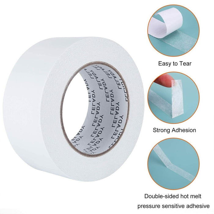 White Roll of Double-sided Thin Adhesive Tape -18mm x /2.55m Acid & Photo Safe - FISHER DISCOUNT