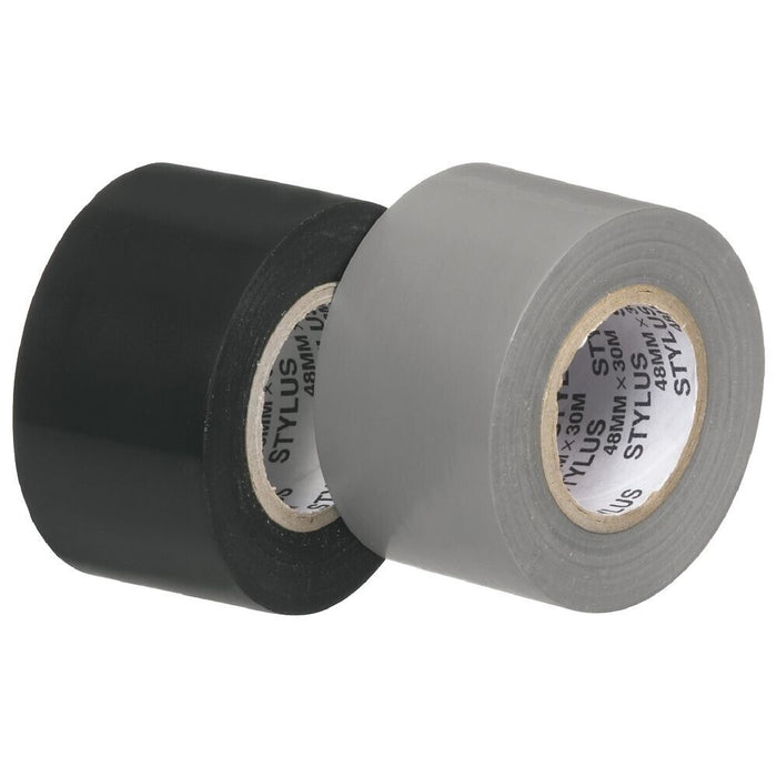 Force pro Silver/Black ROLLS DUCT TAPE 30M PVC 48MM Silver Joining Sealing Tape