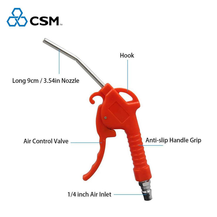 Force pro Air Duster Blow Gun 100/300mm Orange 1/4" NPT