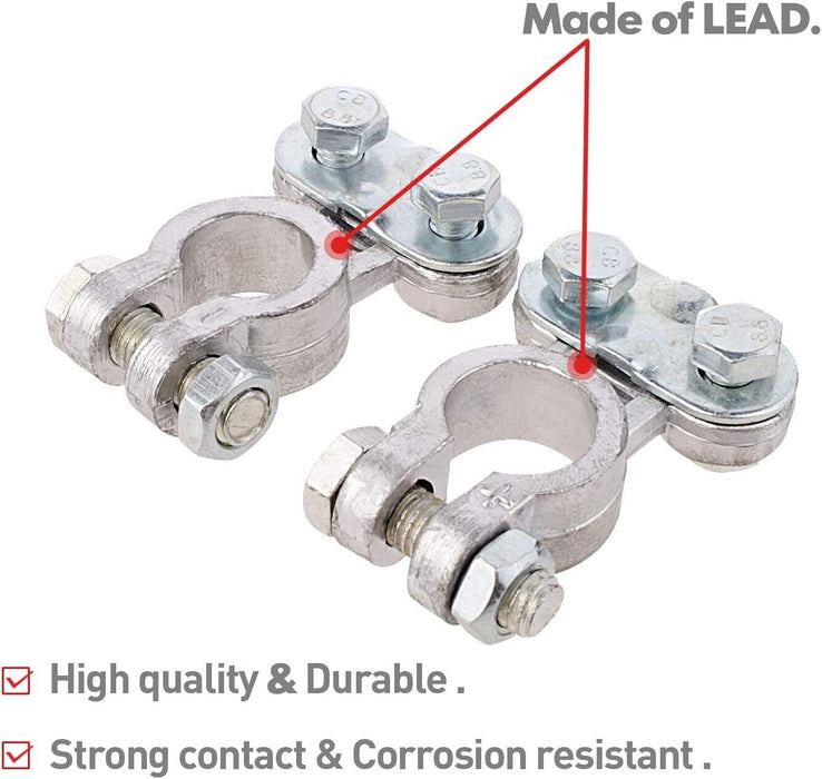 A Pair Heavy duty Extra thick wall Battery Terminal Clamp Connector Clip