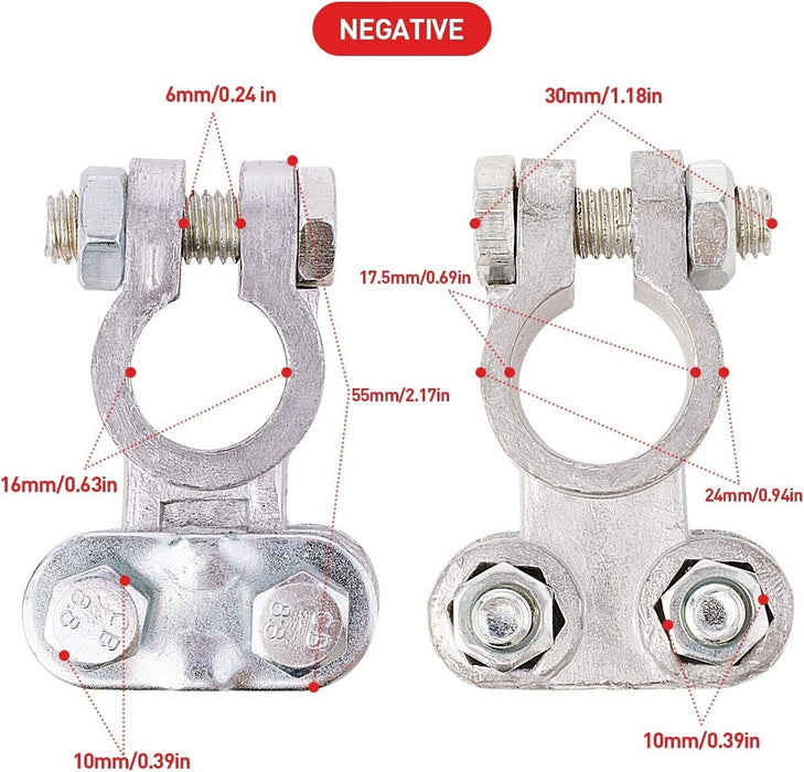 A Pair Heavy duty Extra thick wall Battery Terminal Clamp Connector Clip