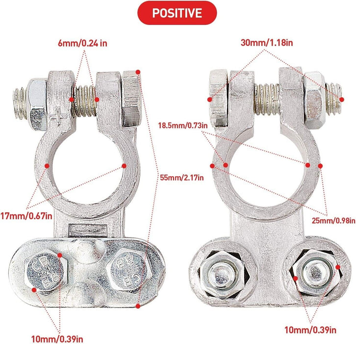 A Pair Heavy duty Extra thick wall Battery Terminal Clamp Connector Clip