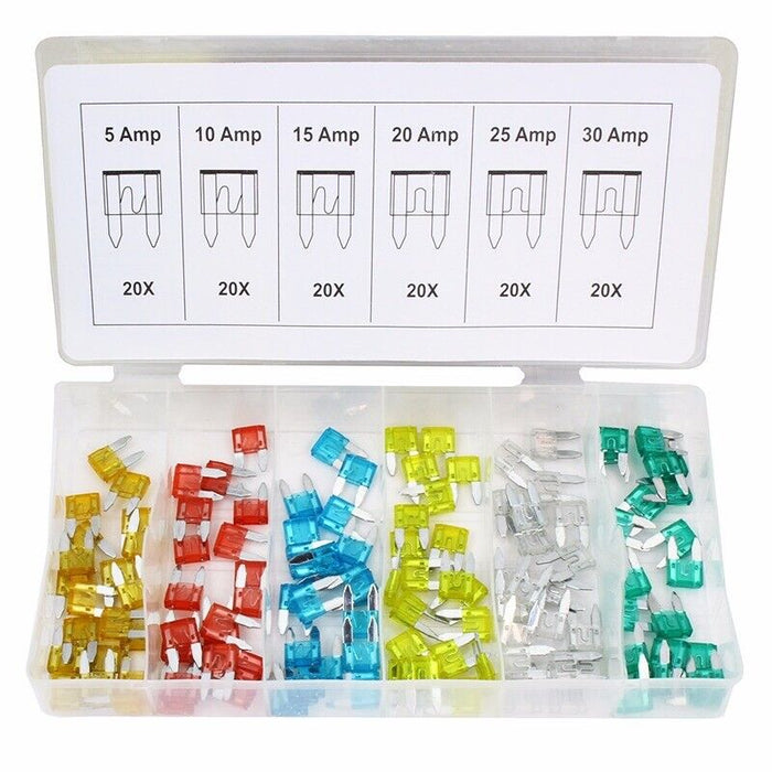 120PC Assorted Mini Fuse Blade Fuses Set Assortment Kits Auto Car Truck  ATM APM