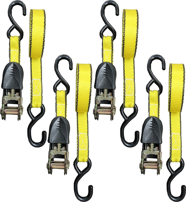 Yellow 4mx25mm Ratchet Strap Heavy Duty Tie Down Straps Ratchet Truck Vehicle