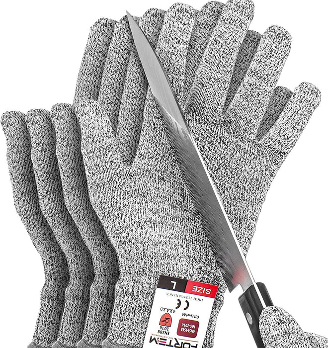 2 Pairs Cut Resistant Gloves Anti-Cutting Food Grade Level 5 Kitchen Butcher