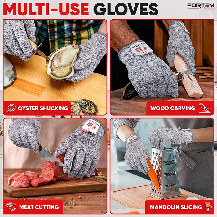 2 Pairs Cut Resistant Gloves Anti-Cutting Food Grade Level 5 Kitchen Butcher