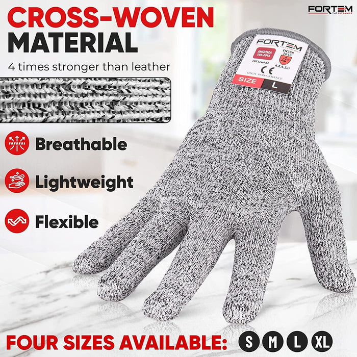 2 Pairs Cut Resistant Gloves Anti-Cutting Food Grade Level 5 Kitchen Butcher