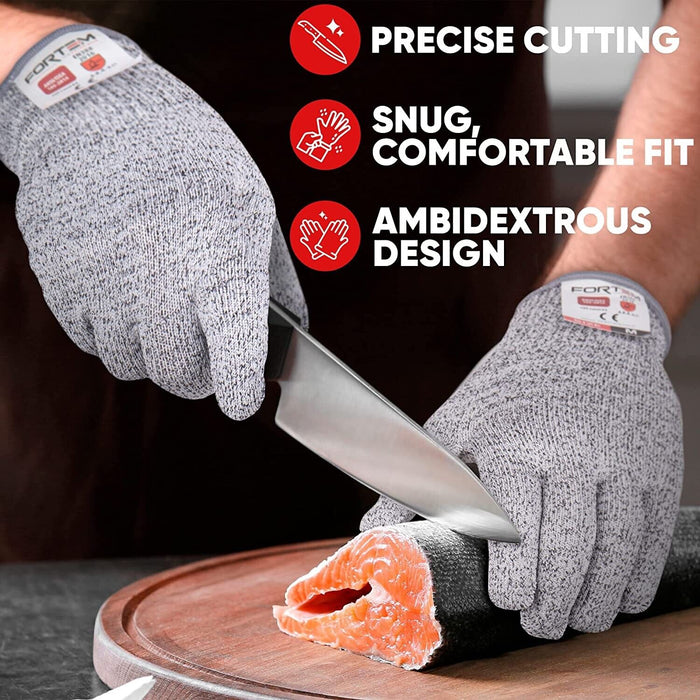 2 Pairs Cut Resistant Gloves Anti-Cutting Food Grade Level 5 Kitchen Butcher