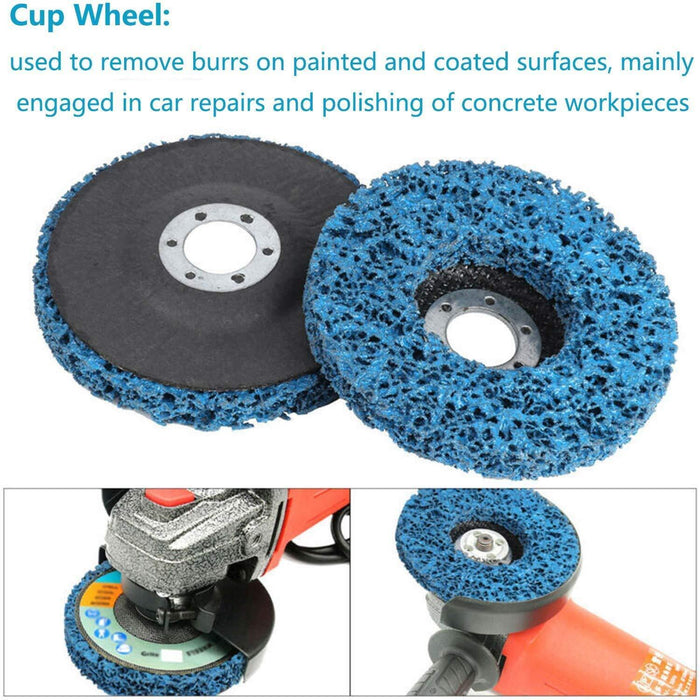 100/115/125mm POLY STRIP DISC WHEEL PAINT RUST REMOVAL CLEAN ANGLE GRINDER