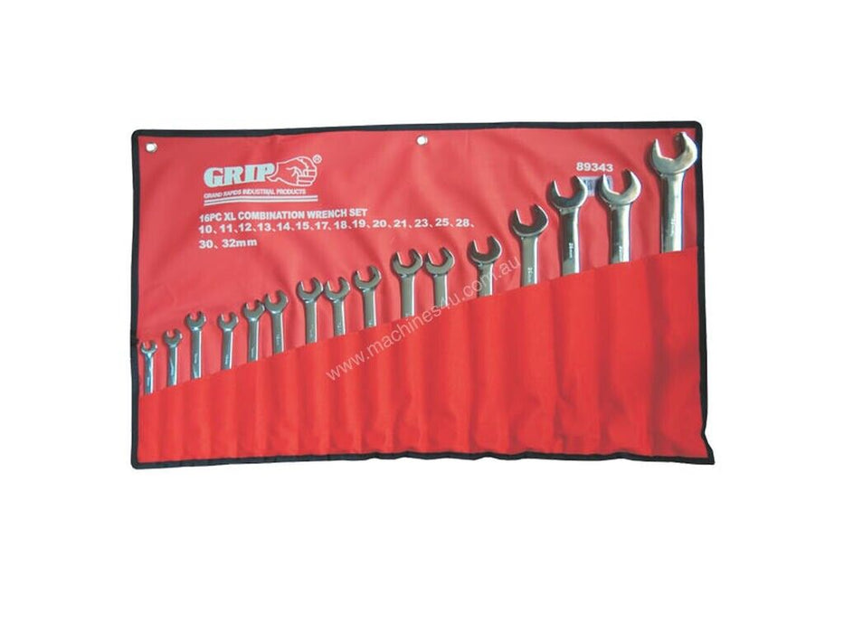 Grip 10-32mm 16 PIECE Drop Forged Mirror Finished  & OPEN END METRIC SPANNER SET