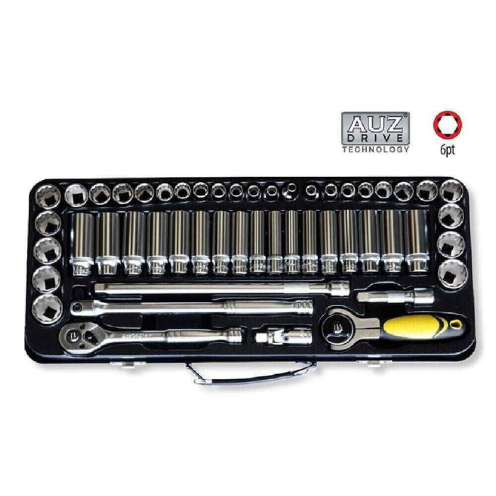 AuzGrip 44 PC 3/8'' SQ. DR. 12PT SOCKET & SPANNER SET CRV. Made in Taiwan