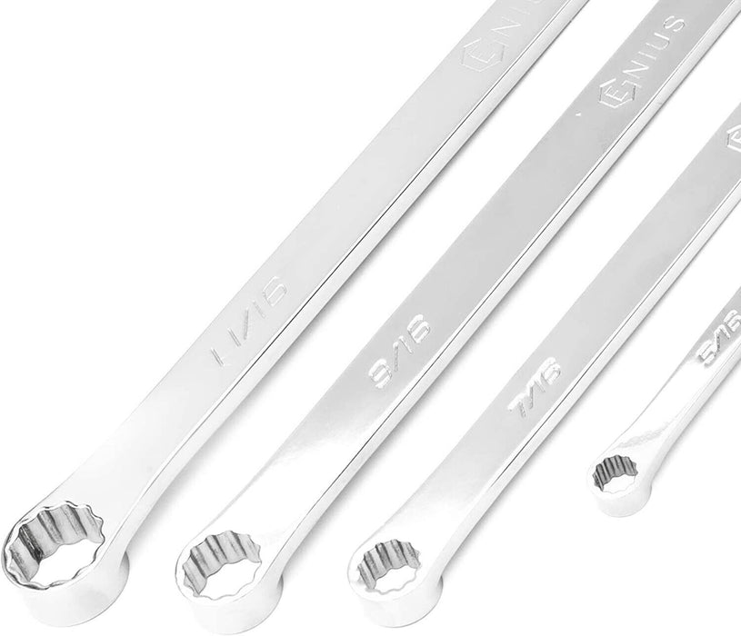 Auzgrip 4PCS Extra Long Double Ring Cr-V Ratchet Spanner Set Made in Taiwan