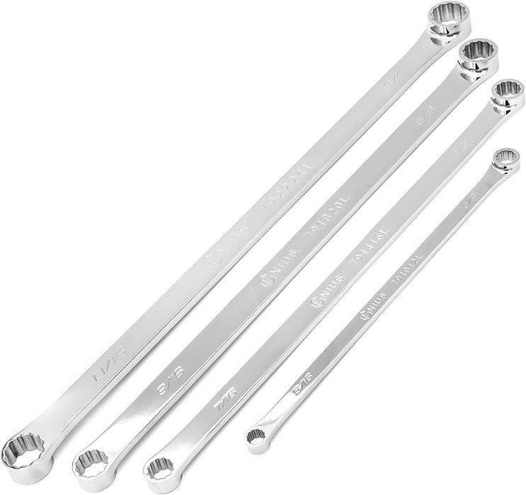 Auzgrip 4PCS Extra Long Double Ring Cr-V Ratchet Spanner Set Made in Taiwan