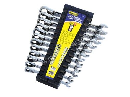 AuzGrip 12 Piece Metric Combination Ratchet Spanner Set 6-24mm Made in Taiwan