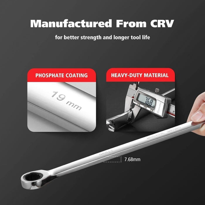 Force pro Open Ratchet Ring Spanner Wrench single one :8-24mm Made in Taiwan