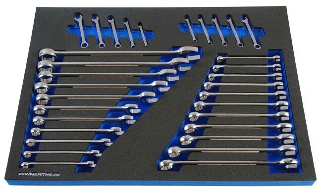 Force pro EVA Foam Tray - Metric 32 Piece Combination Spanner Set Made in Taiwan