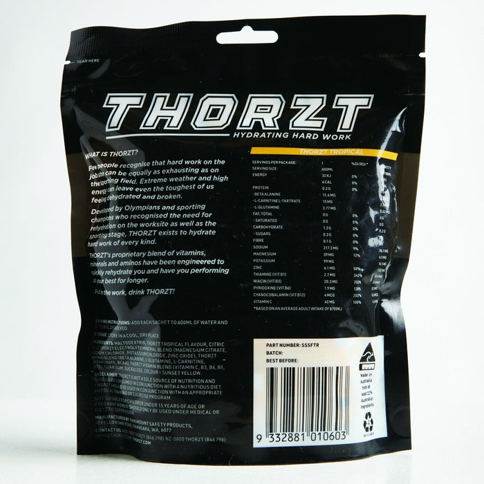 THORZT Free Sugar Electrolyte Hydration Drink Solo Shot - 50Pack  TROPICAL