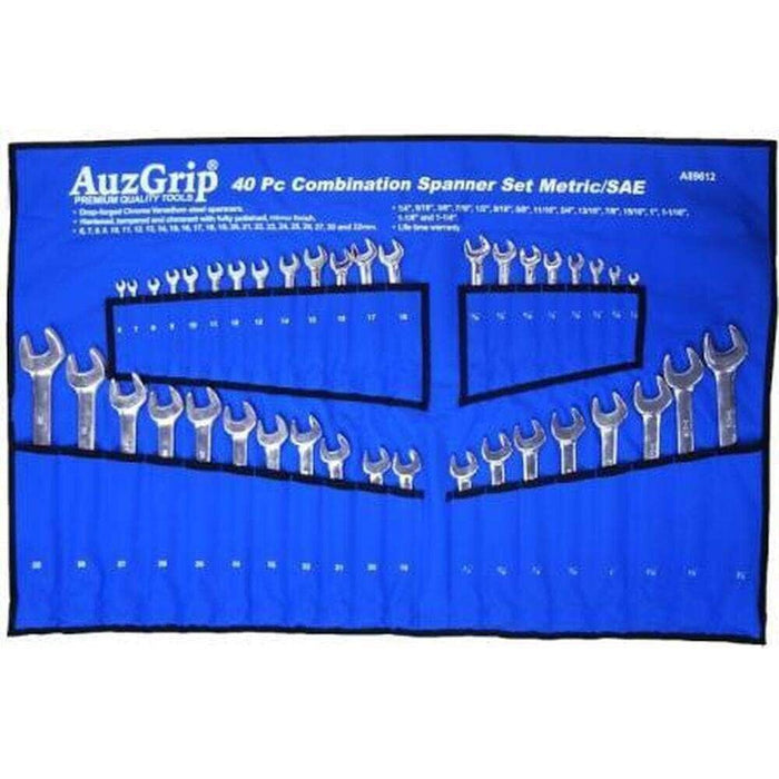 40Pc Combination Wrench Set Spanner SAE & Metric Open Ring End Made in Taiwan