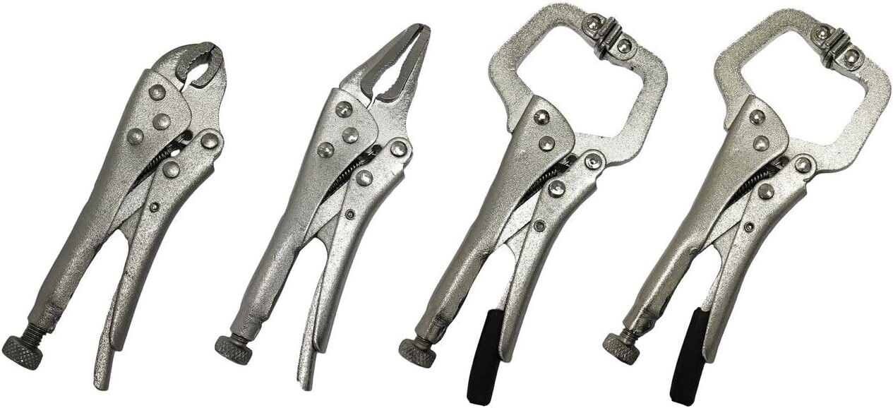 GRI4pcs MINI Clamps Mig Welding Locking Plier C-Clamp Vice Grip Heavy Duty Steel
