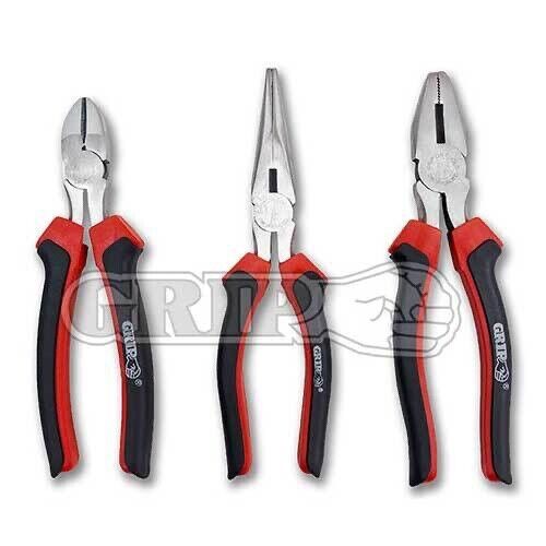 3PCS Pliers 8" Combination  Diagonal Cutting  Side Cutter Long Nose Plier AU