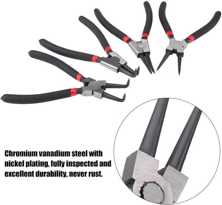 Force pro 4 Piece 175mm Cushion Grip Steel Circlip Plier Set