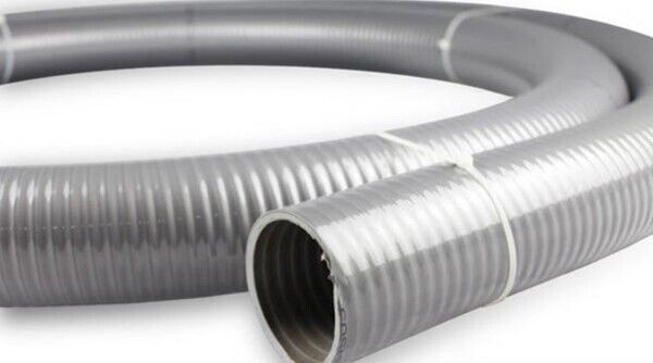 Suction Water Hose Grey 50MM X 5M or 76MM X5M Flexible PVC Industrial Farming - FISHER DISCOUNT