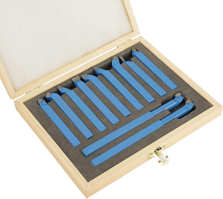 8/10/12mm 11PC Mini Lathe Tool Set Carbide Tip Metal Cutting Turning Boring Bit