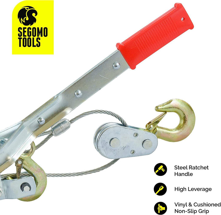 Force pro  2/4-Ton Hand Winch Puller Car Hooks 4x4 4WD Trailer Truck Hoist