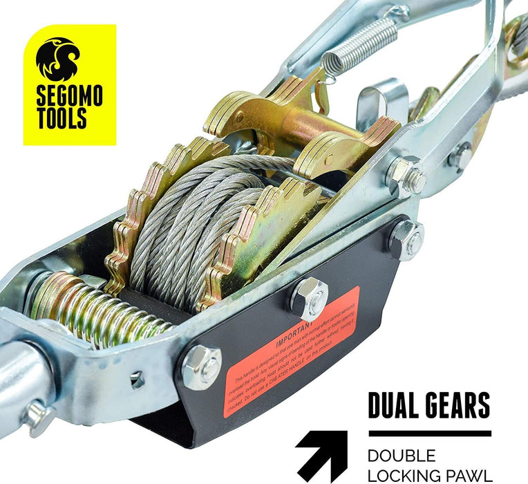 Force pro  2/4-Ton Hand Winch Puller Car Hooks 4x4 4WD Trailer Truck Hoist