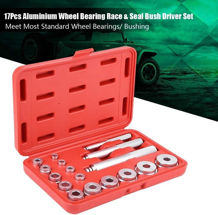 Force pro  17pc Aluminiu Wheel Bearing Race Seal Bush Driver Set Garage Tool Kit