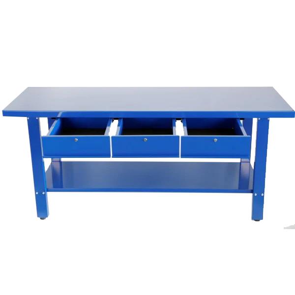 solid steel blue powder coated 3 DRAWER 2 METRE STEEL WORK BENCH 88.5kg Weight