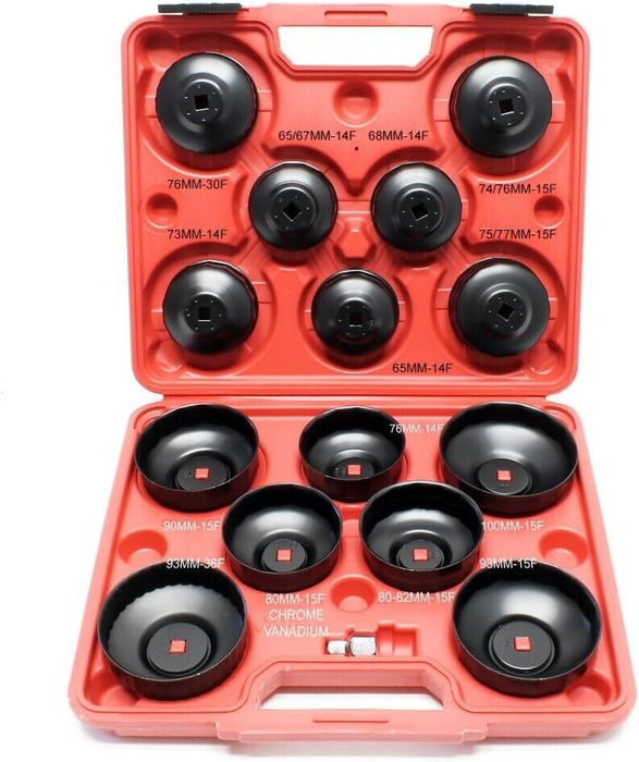 16Pcs Cup Type Oil Filter Wrench Removal Socket Remover Tool Set Kit Made Taiwan