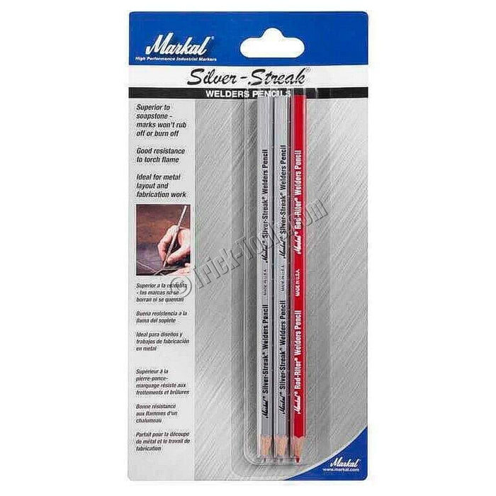 Markal Welders Pencil Red-Riter & 2 Pieces Silver Streak Made in USA