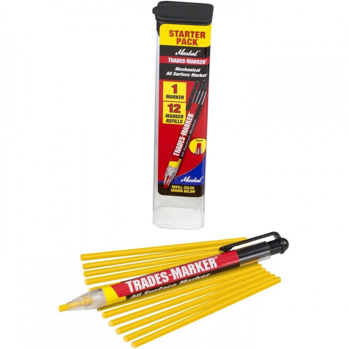 Markal Trades Marker Mechanical Grease Pencil 5 REFILLS Made in USA