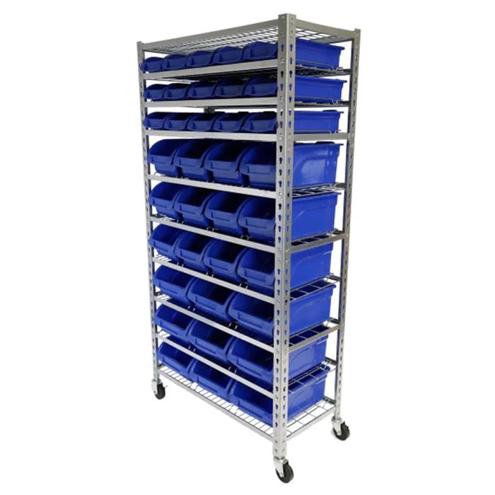 Heavy Duty 36Bins Mobile Storag Rack Wall Mounted Tools Shelving Workshop Garage