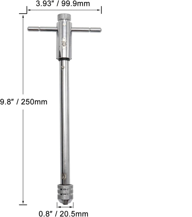 T-Handle Ratchet Tap Wrench Reamer Screw Extra Long 330mm Made in Taiwan 3-12mm