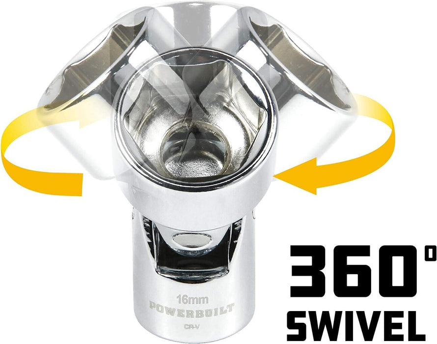 PRO 10pc 3/8" Dr Universal Joint Wrench Metric Socket Set 10-19mm Made in Taiwan