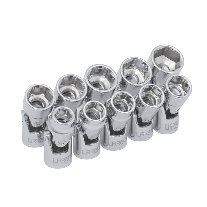 PRO 10pc 3/8" Dr Universal Joint Wrench Metric Socket Set 10-19mm Made in Taiwan