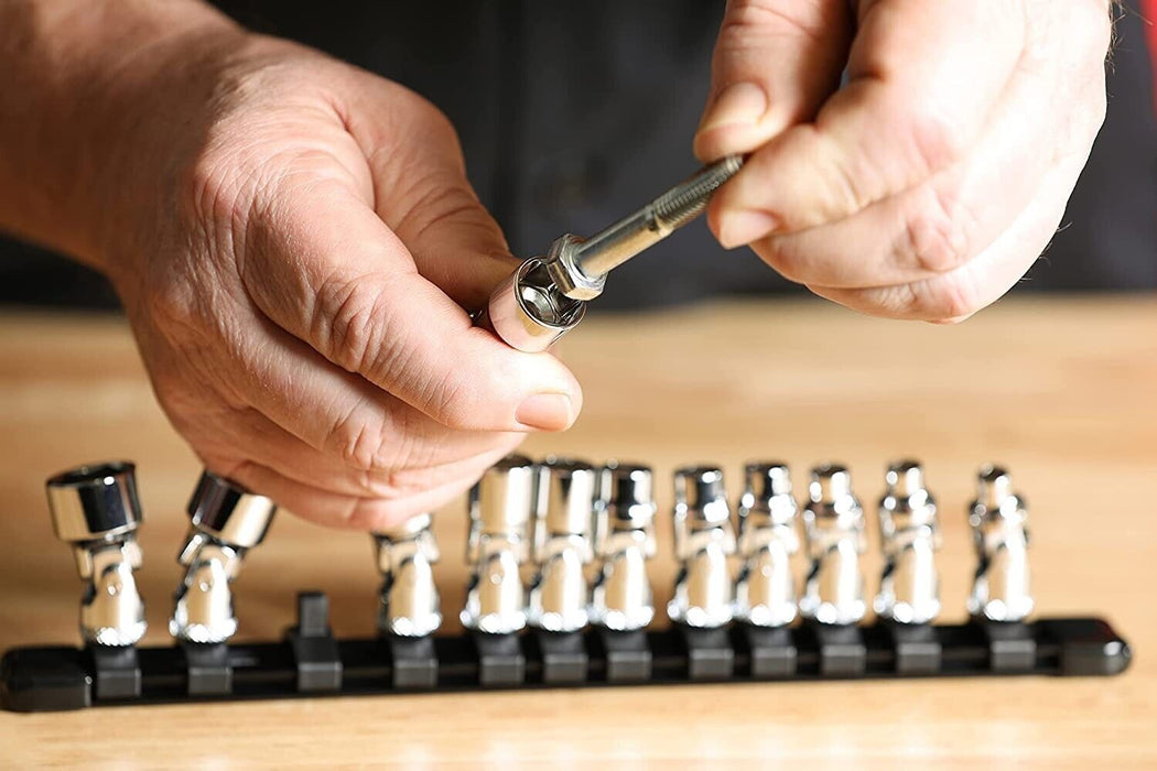 PRO 10pc 3/8" Dr Universal Joint Wrench Metric Socket Set 10-19mm Made in Taiwan